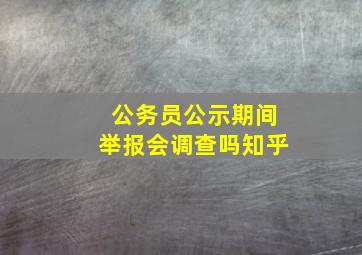 公务员公示期间举报会调查吗知乎