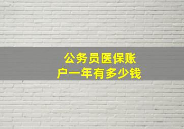 公务员医保账户一年有多少钱