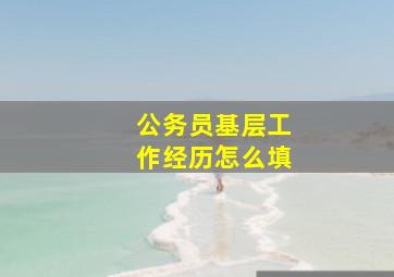 公务员基层工作经历怎么填