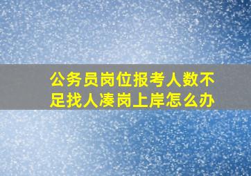 公务员岗位报考人数不足找人凑岗上岸怎么办