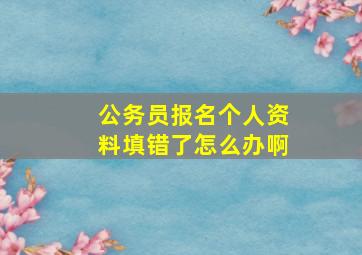 公务员报名个人资料填错了怎么办啊