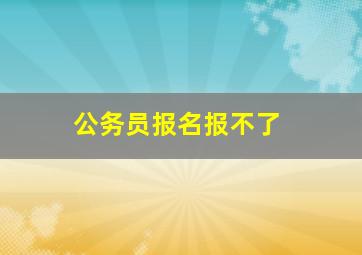 公务员报名报不了