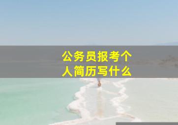 公务员报考个人简历写什么