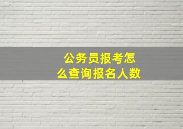 公务员报考怎么查询报名人数