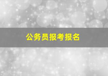 公务员报考报名