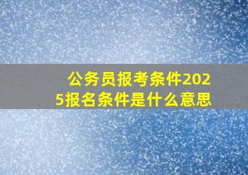 公务员报考条件2025报名条件是什么意思