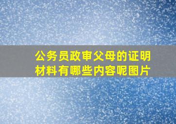 公务员政审父母的证明材料有哪些内容呢图片