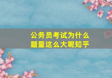 公务员考试为什么题量这么大呢知乎