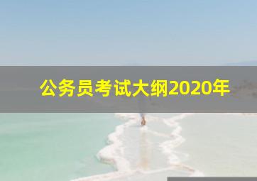 公务员考试大纲2020年