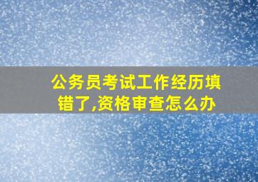 公务员考试工作经历填错了,资格审查怎么办