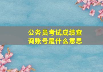 公务员考试成绩查询账号是什么意思