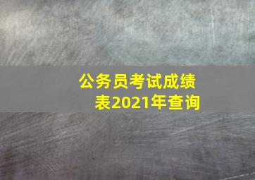 公务员考试成绩表2021年查询