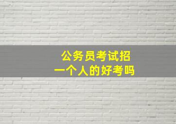 公务员考试招一个人的好考吗