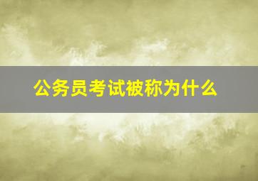 公务员考试被称为什么