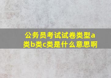 公务员考试试卷类型a类b类c类是什么意思啊