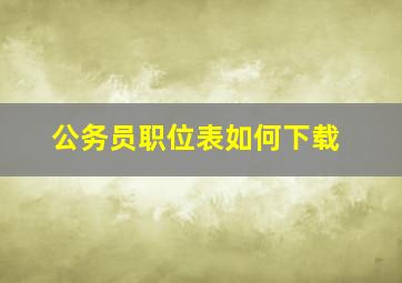 公务员职位表如何下载