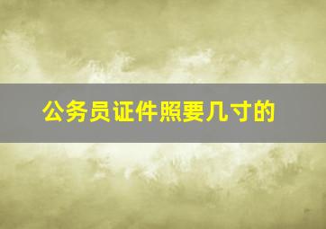 公务员证件照要几寸的