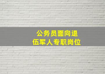 公务员面向退伍军人专职岗位