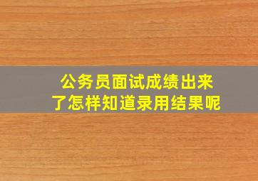 公务员面试成绩出来了怎样知道录用结果呢