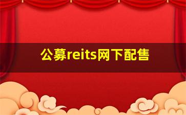 公募reits网下配售