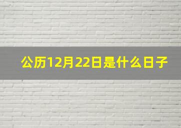 公历12月22日是什么日子