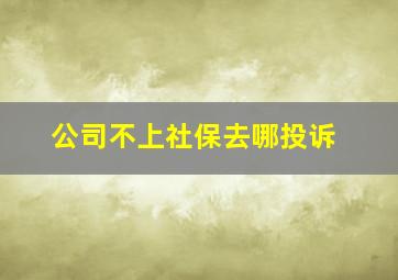 公司不上社保去哪投诉