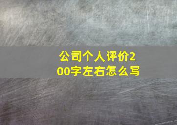 公司个人评价200字左右怎么写