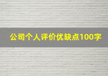 公司个人评价优缺点100字