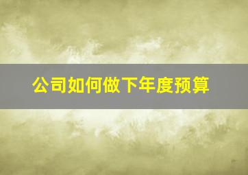 公司如何做下年度预算