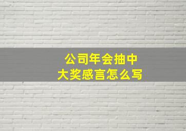 公司年会抽中大奖感言怎么写