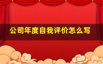 公司年度自我评价怎么写