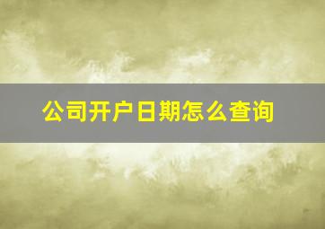 公司开户日期怎么查询