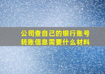 公司查自己的银行账号转账信息需要什么材料