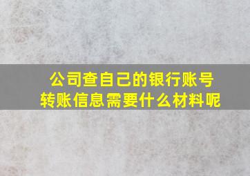 公司查自己的银行账号转账信息需要什么材料呢