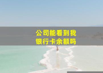 公司能看到我银行卡余额吗