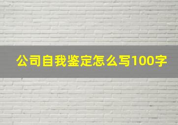 公司自我鉴定怎么写100字