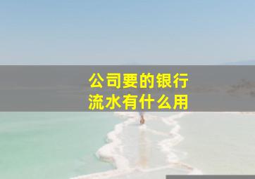 公司要的银行流水有什么用