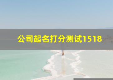 公司起名打分测试1518