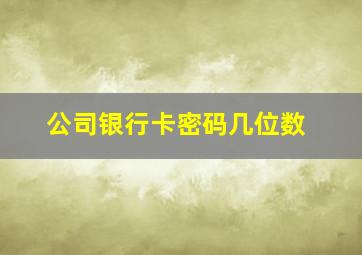 公司银行卡密码几位数