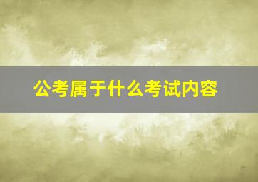 公考属于什么考试内容