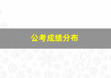 公考成绩分布