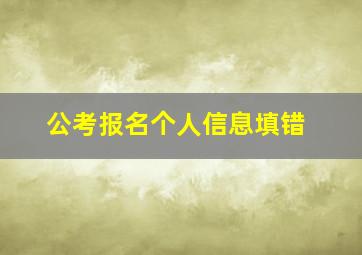 公考报名个人信息填错