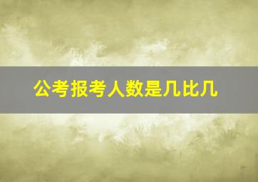 公考报考人数是几比几