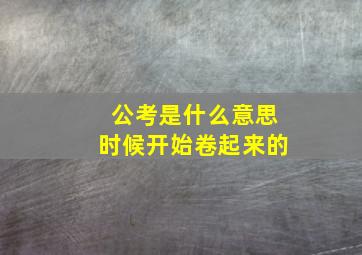 公考是什么意思时候开始卷起来的