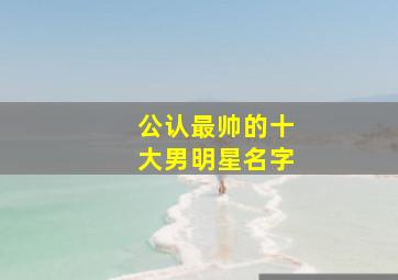 公认最帅的十大男明星名字