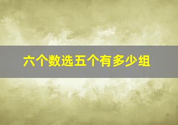 六个数选五个有多少组