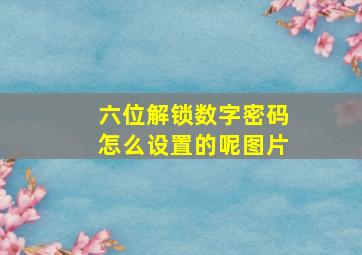 六位解锁数字密码怎么设置的呢图片