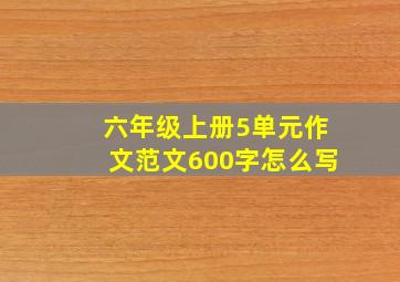 六年级上册5单元作文范文600字怎么写