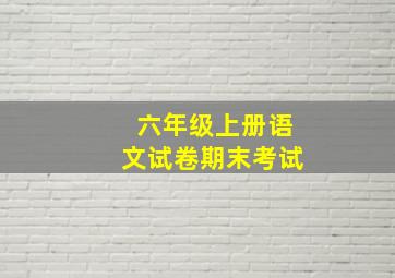 六年级上册语文试卷期末考试