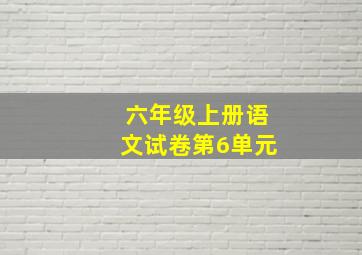 六年级上册语文试卷第6单元